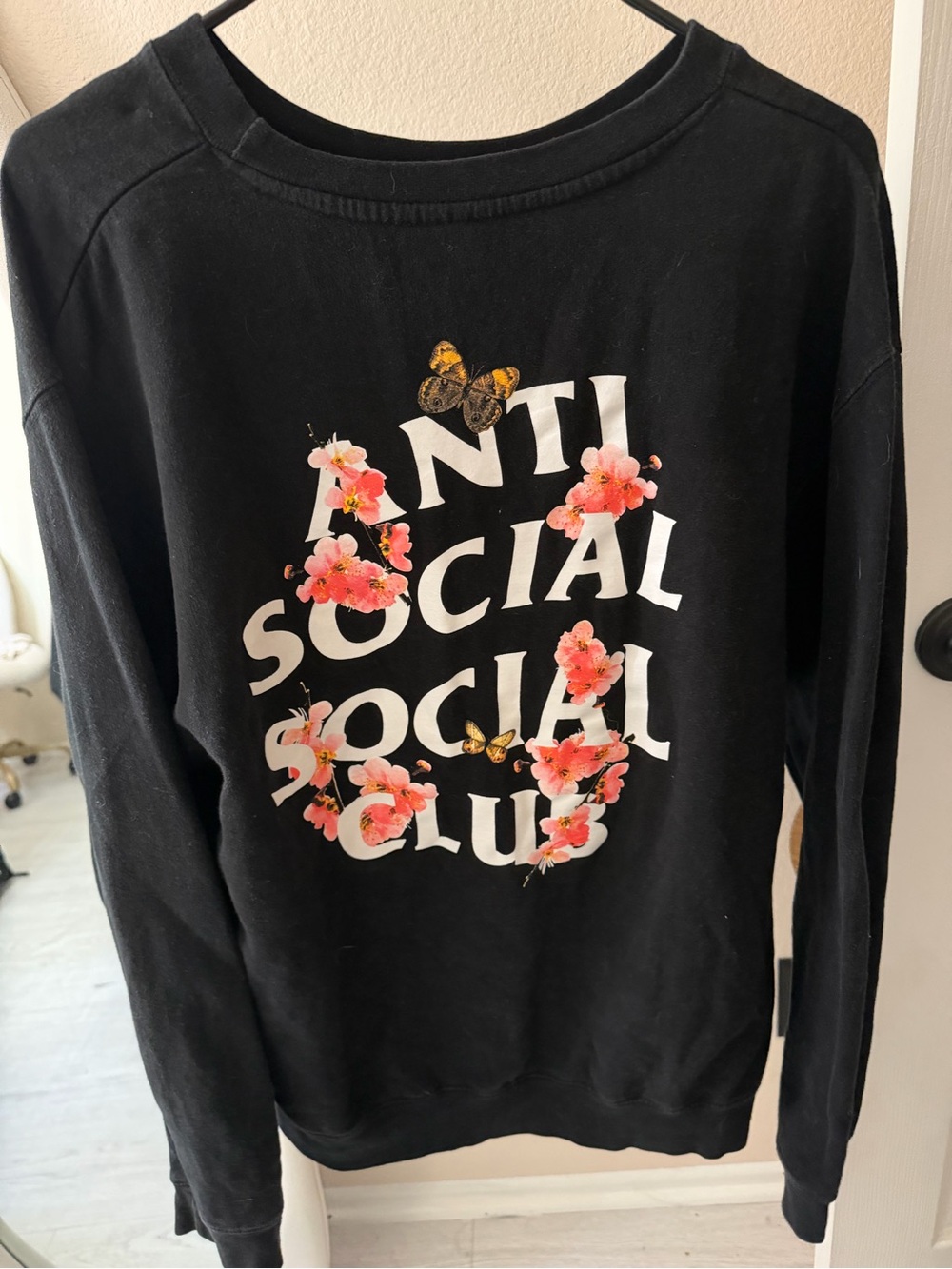 Anti social social club cherry blossom sweatshirt